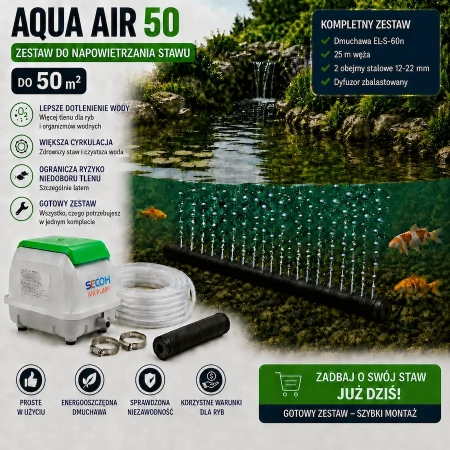 Zestaw do napowietrzania stawu 50 m² – AQUA AIR 50