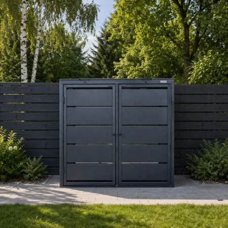 KUBA hybrydowa 1×240 l + 1×120 l – zabudowa śmietnikowa na posesji