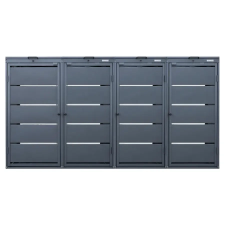 KUBA hybrydowa 1×240 l + 3×120 l – zabudowa śmietnikowa na cztery pojemniki