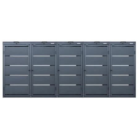 KUBA hybrydowa 1×240 l + 4×120 l – zabudowa śmietnikowa na pięć pojemników