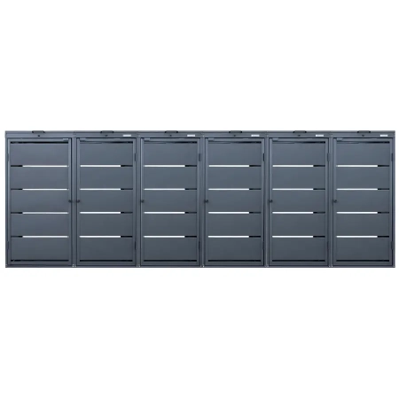 KUBA hybrydowa 1×240 l + 5×140 l – zabudowa śmietnikowa na sześć pojemników