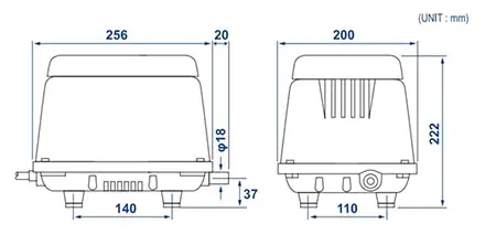 Wymiary HIBLOW HP-120