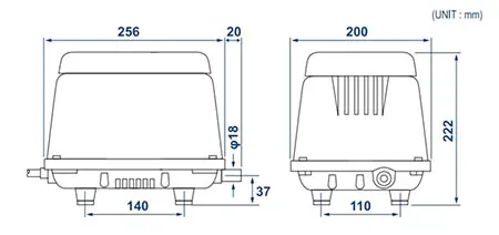 Wymiary HIBLOW HP-200