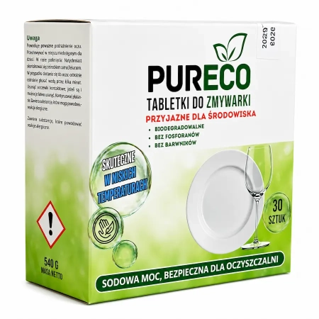 Pureco Tabletki do Zmywarki 30 szt Ekologiczne