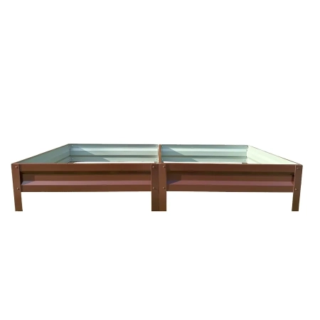 Podwyższona grządka ogrodowa metalowa 20 cm 0,65x2 m stal ocynkowana - brąz