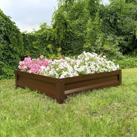Podwyższona grządka ogrodowa metalowa 20 cm 0,65x2 m stal ocynkowana - kwietnik