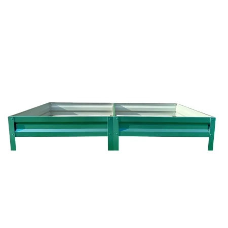 Podwyższona grządka ogrodowa metalowa 20 cm 0,65x2 m stal ocynkowana - zielona
