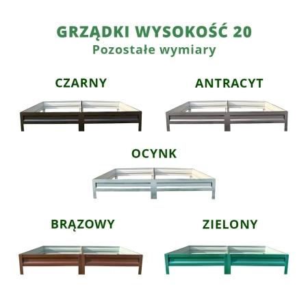 Podwyższona grządka ogrodowa metalowa 20 cm 0,65x2 m stal ocynkowana - modele