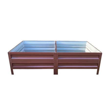 Podwyższona grządka ogrodowa metalowa 40 cm 0,65x2 m - brązowa