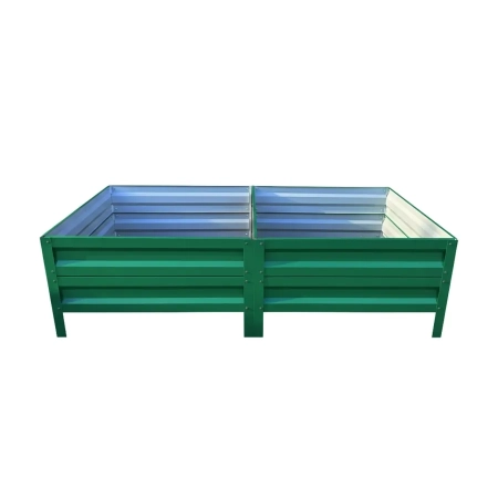 Podwyższona grządka ogrodowa metalowa 40 cm 0,65x2 m - zielony