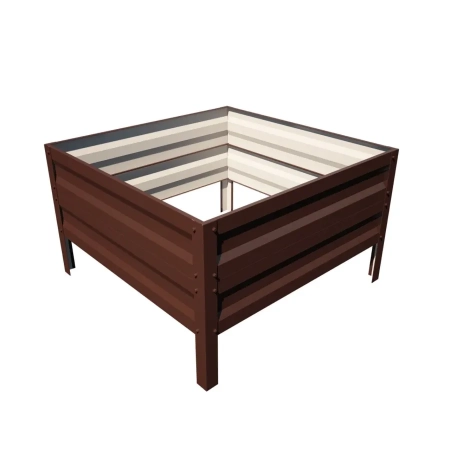 Podwyższona grządka ogrodowa metalowa 40 cm 0,65x1 m - brąz