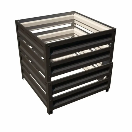 Kompostownik metalowy ogrodowy 1×1×1 m – brąz