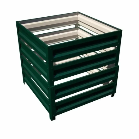 Kompostownik metalowy ogrodowy 1×1×1 m – zielony