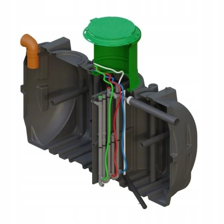 Przydomowa oczyszczalnia biologiczna EKOBLOK SBR 4000L - przekrój 2