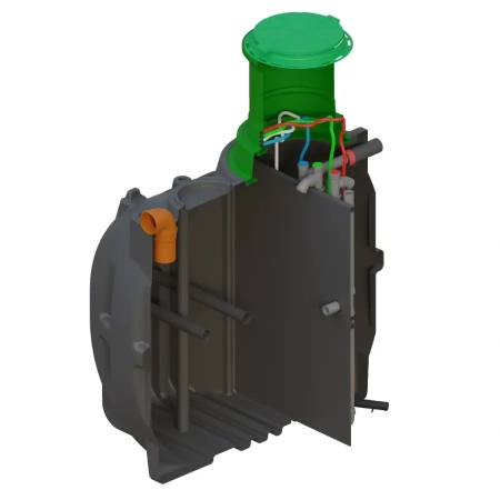 Oczyszczalnia biologiczna EKOBLOK SBR 7000L 8–12 RLM - przekrój