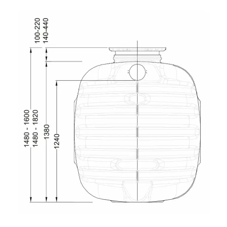 Wymiary osadnika gnilnego EPURBIO4 2100 l GRAF – schemat techniczny