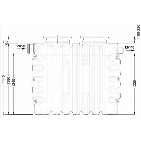 Schemat wymiarów osadnika EPURBIO4 2100 l GRAF