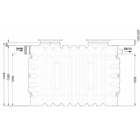Osadnik EPURBIO6 2700 l z filtrem - bok