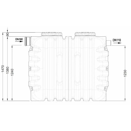 Wymiary - Osadnik gnilny EPURECO4 2100l z filtrem | GRAF