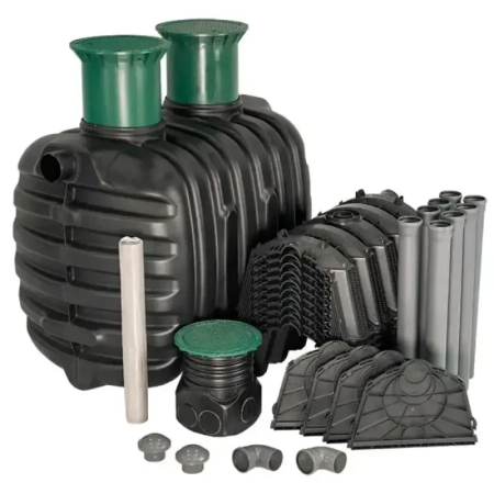 Oczyszczalnia przydomowa GRAF EPURBIO4 2100 l z 10 tunelami rozsączającymi 300 l do 2–4 osób