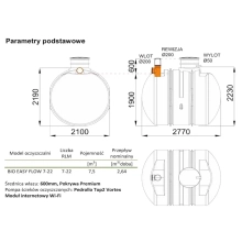 Oczyszczalnia biologiczna Bio Easy Flow WIRO 7-22 - wymiary
