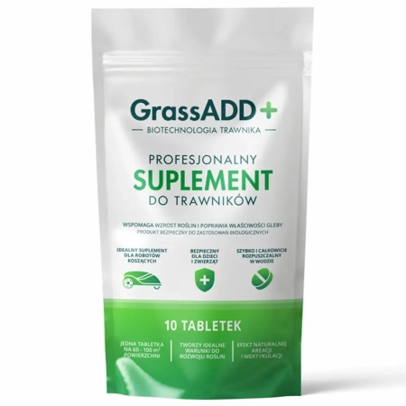Naturalny nawóz humusowy GrassADD+ do trawnika – 10 tabletek