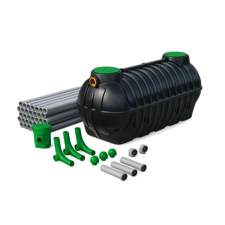 Oczyszczalnia drenażowa BOLT 3.5 Marseplast 3500 l z drenażem rozsączającym 60 mb dla 3–7 osób