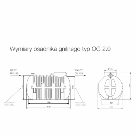 Osadnik gnilny OG 2.0 - wymiary
