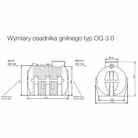 Osadnik gnilny OG 3.0 - wymiary