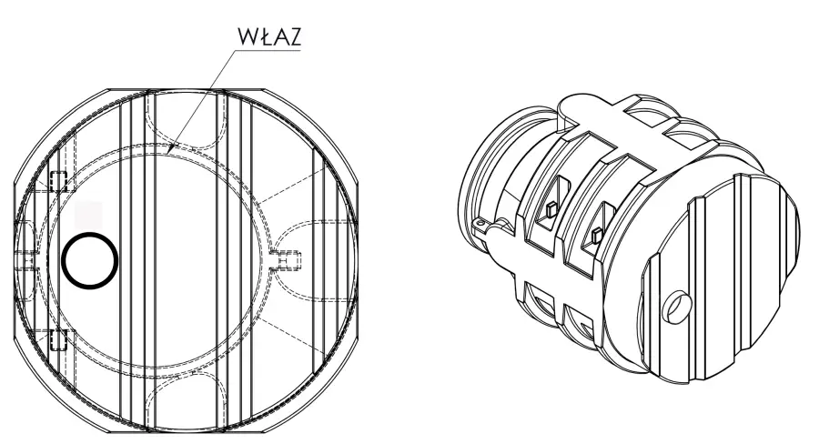 Rura Fi 200 mm w dennicy 