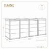 Wymiary zabudowy TOP BOX CLASSIC 4x120 l – 4 moduły