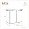 Wymiary zabudowy TOP BOX BASIC 2x120L 1150x620x1020 mm
