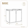 Wymiary zabudowy TOP BOX BASIC 2 × 240 l – szerokość 1320 mm, głębokość 800 mm, wysokość 1160 mm