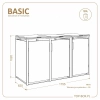 TOP BOX BASIC 3×120 l – wymiary zabudowy 1755 × 620 × 1020 mm