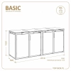 TOP BOX BASIC 4 × 120 l – wymiary zabudowy śmietnikowej