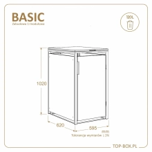 TOP BOX BASIC 120L – wymiary zabudowy na kosz 120 l TOP BOX BASIC 120L – wymiary zabudowy na kosz 120 l