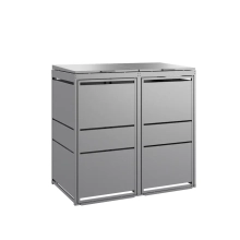 TOP BOX MODERN 2×120 l – szara zabudowa śmietnikowa na dwa kosze TOP BOX MODERN 2×120 l – szara zabudowa śmietnikowa na dwa kosze