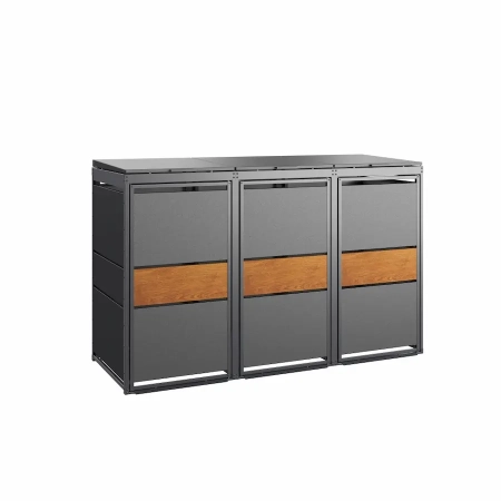 TOP BOX MODERN 3×120 l antracyt ze wstawką złoty dąb