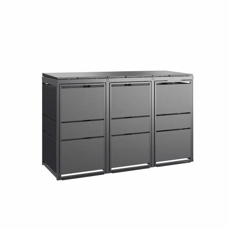 TOP BOX MODERN 3×120 l szara – nowoczesna osłona na trzy pojemniki