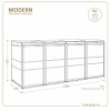 Wymiary TOP BOX MODERN 4×120 l – 2368×680×1130 mm