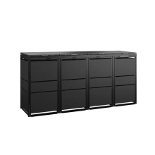 TOP BOX MODERN 4×120 l czarna – zabudowa śmietnikowa na cztery kosze TOP BOX MODERN 4×120 l czarna – zabudowa śmietnikowa na cztery kosze