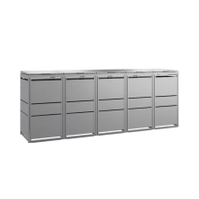 TOP BOX MODERN 5×120 l szara – zabudowa śmietnikowa na pięć koszy TOP BOX MODERN 5×120 l szara – zabudowa śmietnikowa na pięć koszy