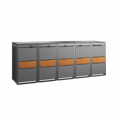 TOP BOX MODERN 5×120 l antracyt ze wstawką złoty dąb