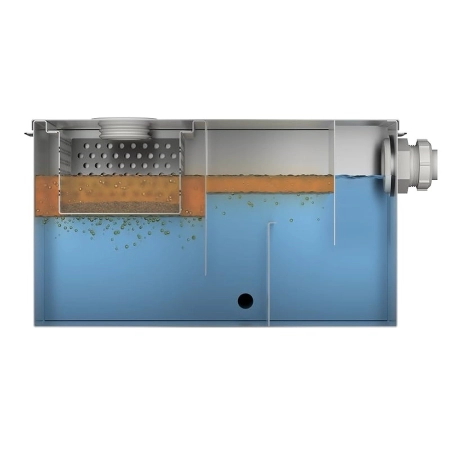 Kompaktowy separator tłuszczu 10 l 35 × 20 × 20 cm z koszem ze stali nierdzewnej