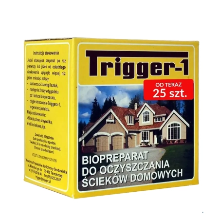 TRIGGER-1 – biopreparat do szamba i przydomowej oczyszczalni ścieków (25 saszetek)