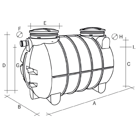 Osadnik gnilny 3500 l HDPE 2-komorowy + filtr | Wobet Hydret