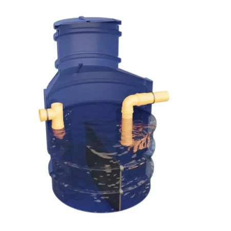 Separator tłuszczu ST-2 HDPE R (pionowy) - przekrój