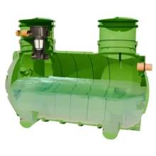 Zbiornik na deszczówkę z filtrem 2500 l HDPE R - przekrój